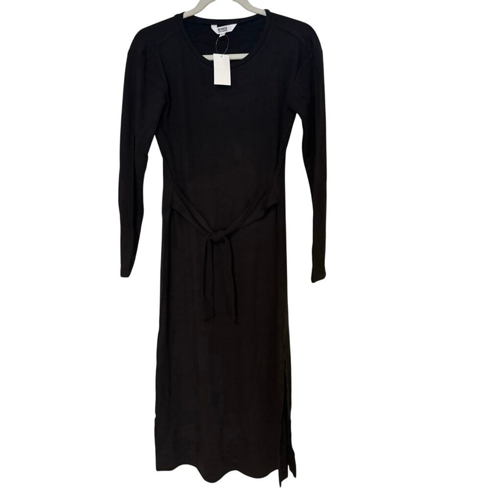 NWT BB Dakota Steve Madden Maternity Long Sleeve Black Tie Dress Size XS
